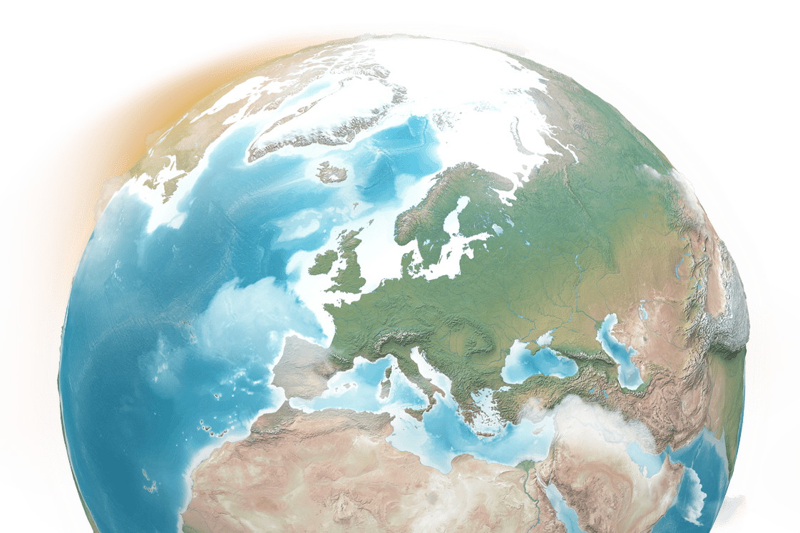 Image of earth focused on europe